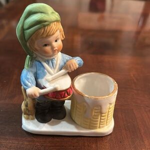 Vintage Holiday Christmas Joybrite Little Drummer Boy Figurine Candle Holder New